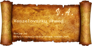 Veszelovszky Ahmed névjegykártya
